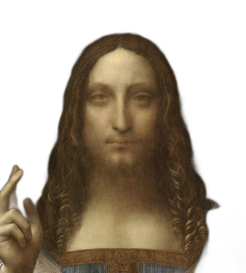 Salvator Mundi by Leonardo da Vinci, lifted from its background.